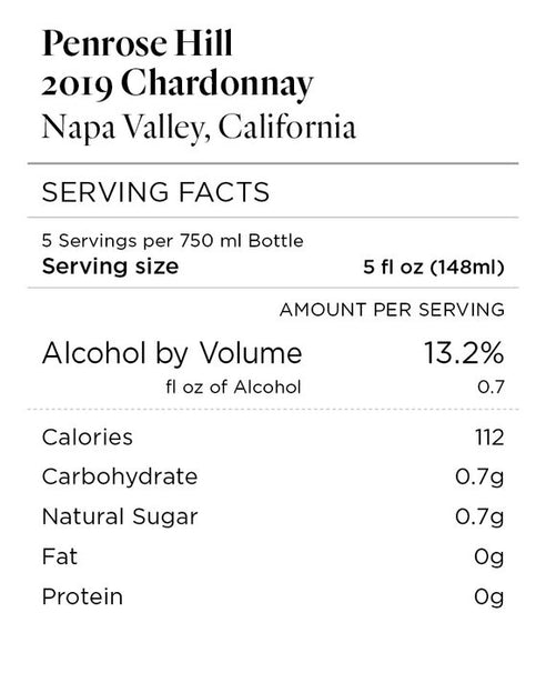 Penrose Hill 2019 Chardonnay Napa Valley, California