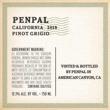 Penpal 2019 Pinot Grigio, California