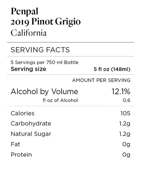 Penpal 2019 Pinot Grigio, California