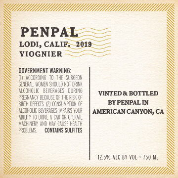 Penpal 2019 Viognier Lodi, California