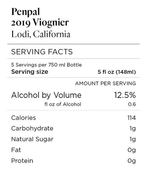 Penpal 2019 Viognier Lodi, California