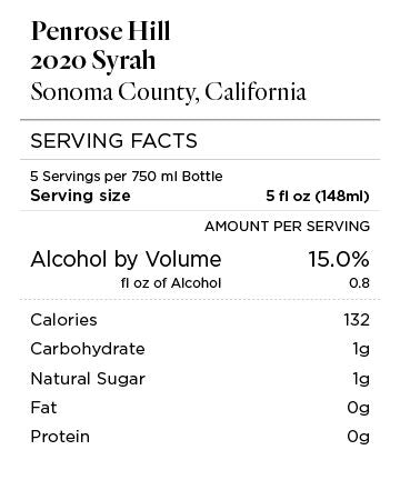 Penrose Hill 2020 Syrah Sonoma County, California