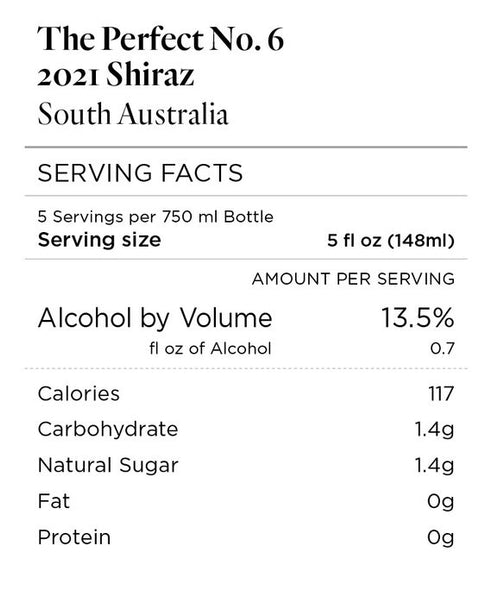 The Perfect No. 6 2021 Shiraz South Australia, Australia
