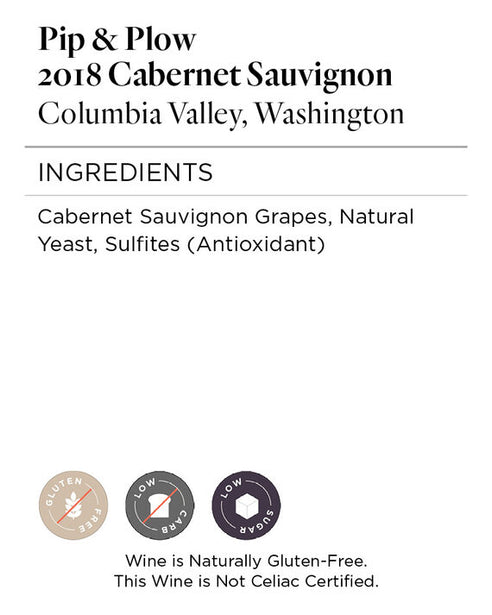 Pip & Plow 2018 Cellar Select Cabernet Sauvignon Columbia Valley, Washington