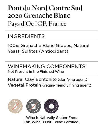 Pont du Nord Contre Sud 2020 Grenache Blanc Pays d'Oc IGP, France