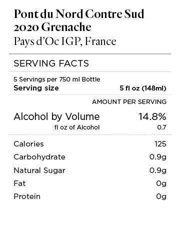 Pont du Nord Contre Sud 2020 Grenache Pays d'Oc IGP, France