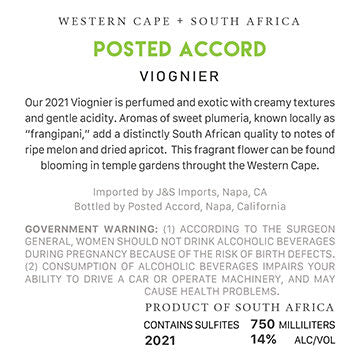 Posted Accord 2021 Viognier Western Cape, South Africa