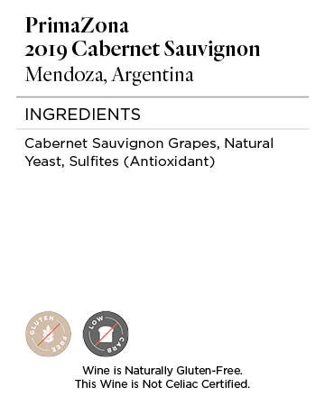 PrimaZona 2019 Cabernet Sauvignon Mendoza, Argentina