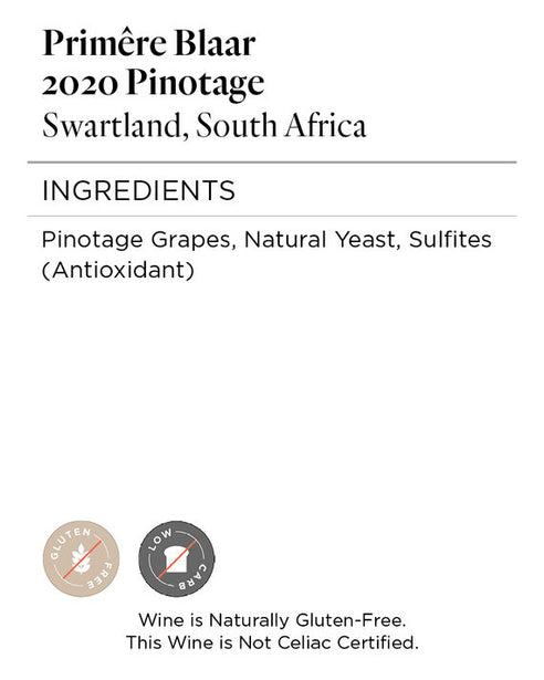 Primêre Blaar 2020 Pinotage Swartland, South Africa
