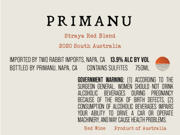 Primanu 2020 Straya Red Blend South Australia, Australia
