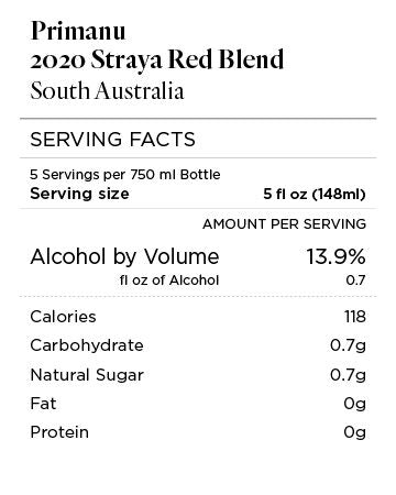 Primanu 2020 Straya Red Blend South Australia, Australia