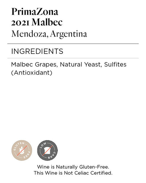 PrimaZona 2021 Malbec Mendoza, Argentina