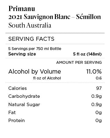 Primanu 2021 Sauvignon Blanc – Sémillon South Australia