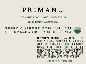 Primanu 2021 Sauvignon Blanc – Sémillon South Australia
