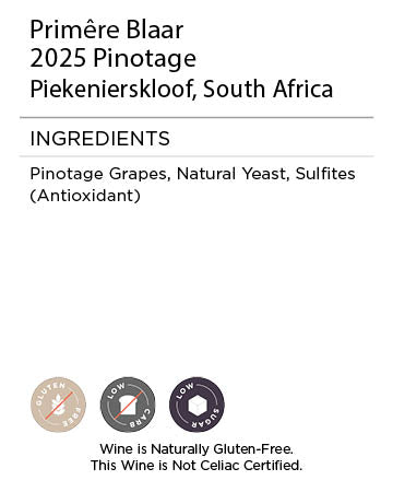 Primere Blaar Pinotage Serving Facts