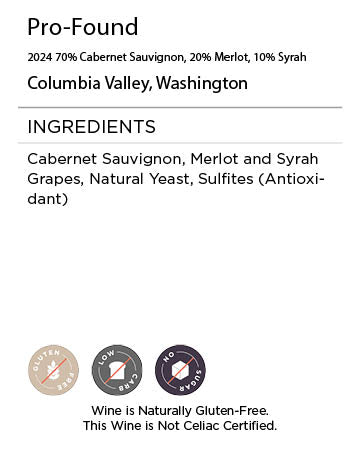 Pro-Found Red Blend Serving Facts