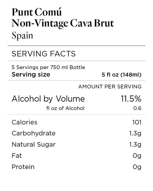 Punt Comú NV Cava Brut DO Cava, Spain