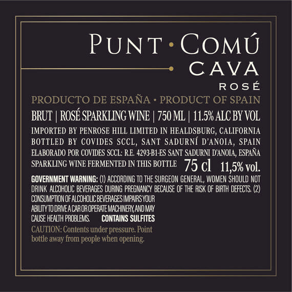 Punt Comú NV Cava Brut Rosé DO Cava, Spain
