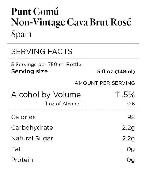 Punt Comú NV Cava Brut Rosé DO Cava, Spain