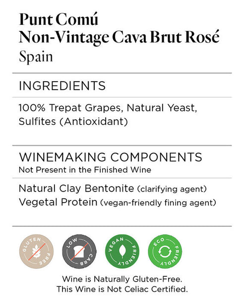Punt Comú NV Cava Brut Rosé DO Cava, Spain