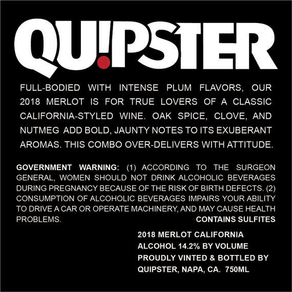 Quipster 2018 Merlot California