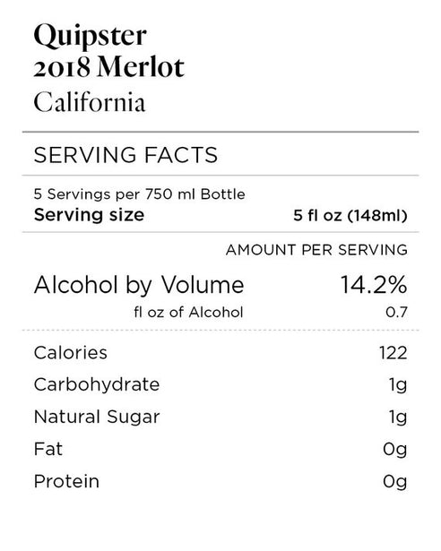 Quipster 2018 Merlot California