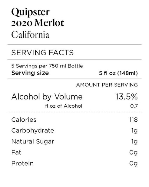 Quipster 2020 Merlot, California