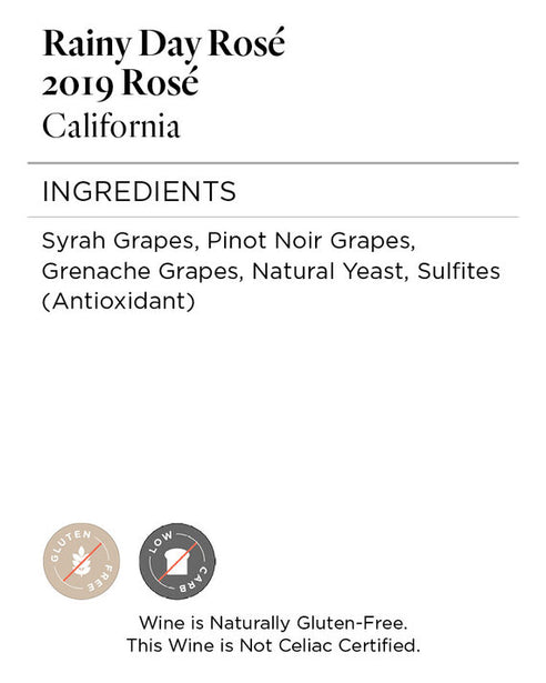 Rainy Day Rosé 2019 Rosé California