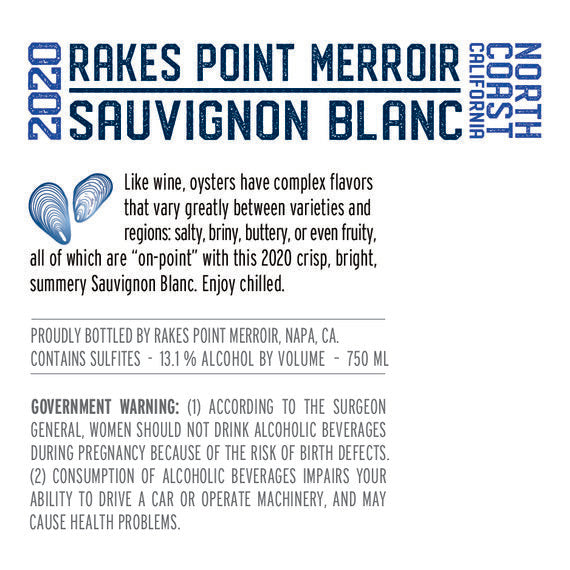 Rakes Point Merroir 2020 Sauvignon Blanc North Coast, California