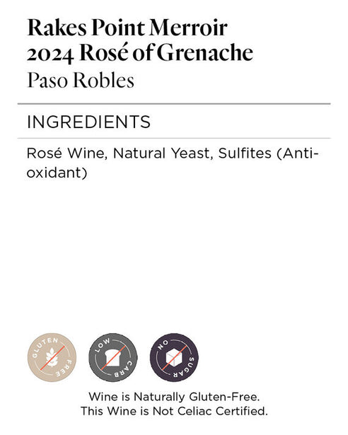 Rakes Point Merroir 2024 Rosé of Grenache, Paso Robles