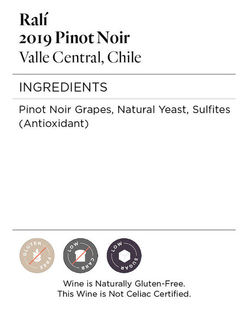 Ralí 2019 Pinot Noir Valle Central, Chile