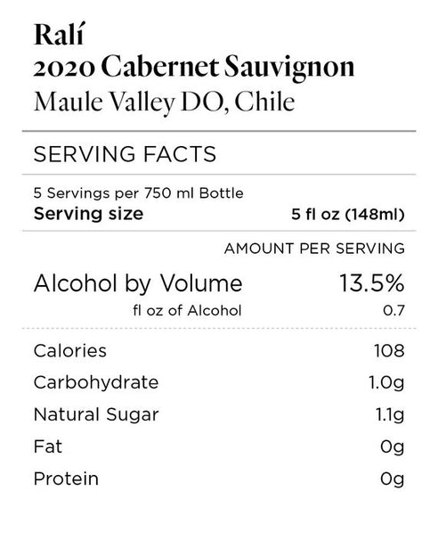 Ralí 2020 Cabernet Sauvignon Maule Valley DO, Chile