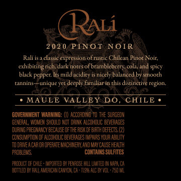 Ralí 2020 Reserva Especial Pinot Noir Maule Valley DO, Chile
