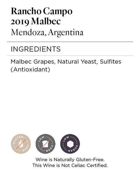 Rancho Campo 2019 Malbec Mendoza, Argentina 