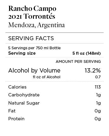 Rancho Campo 2021 Torrontés Mendoza, Argentina