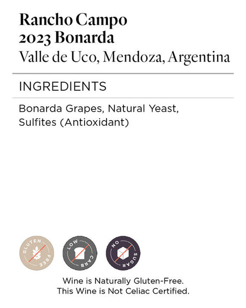 Rancho Campo 2023 Bonarda Valle de Uco, Mendoza, Argentina