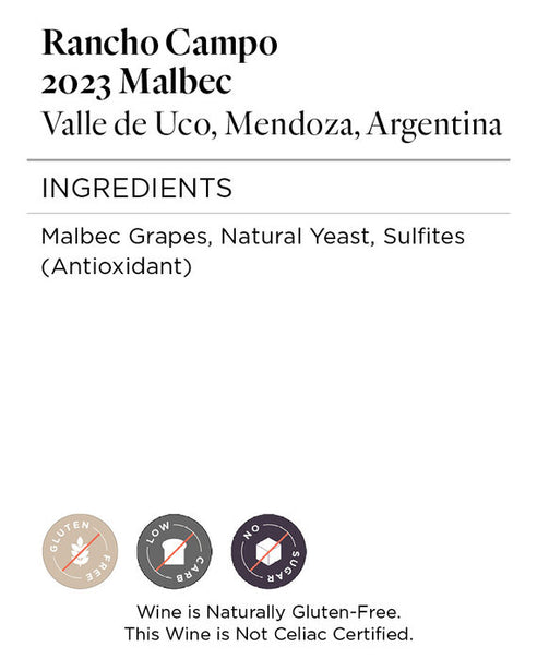 Rancho Campo 2023 Malbec Valle de Uco, Mendoza, Argentina