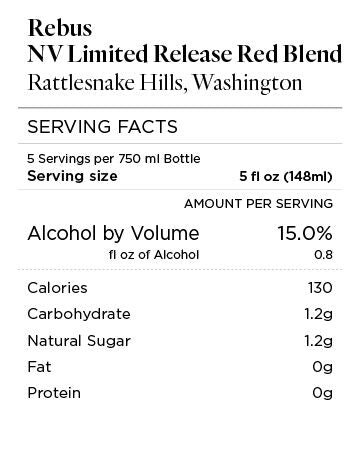 Rebus NV Red Blend Rattlesnake Hills, Washington