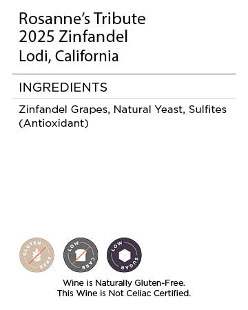 Rosannes Tribute Zinfandel Serving Facts