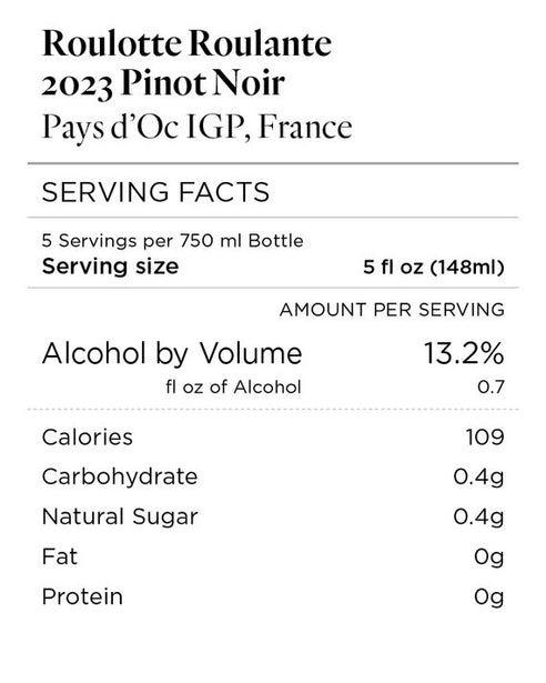 Roulotte Roulante 2023 Pinot Noir Pays d'Oc IGP, France