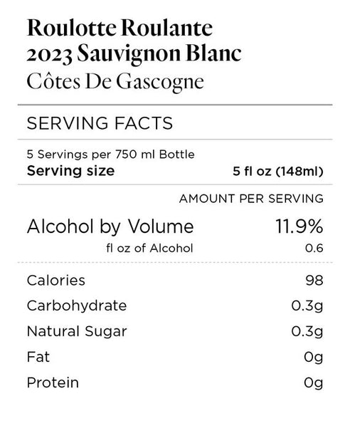 Roulotte Roulante 2023 Sauvignon Blanc Côtes De Gascogne IGP, France