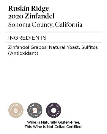 Ruskin Ridge 2020 Zinfandel Sonoma County, California