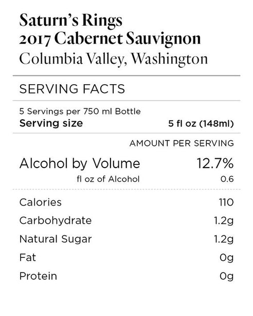 Saturn's Rings 2017 Cabernet Sauvignon Columbia Valley, Washington