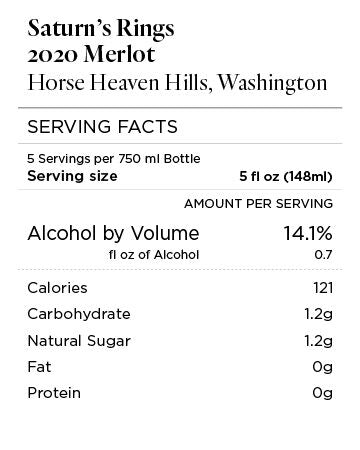 Saturn's Rings 2020 Merlot Horse Heaven Hills, Washington