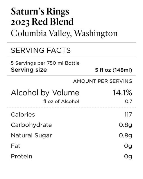 Saturn's Rings 2023 Merlot -  Mourvèdre Columbia Valley, Washington