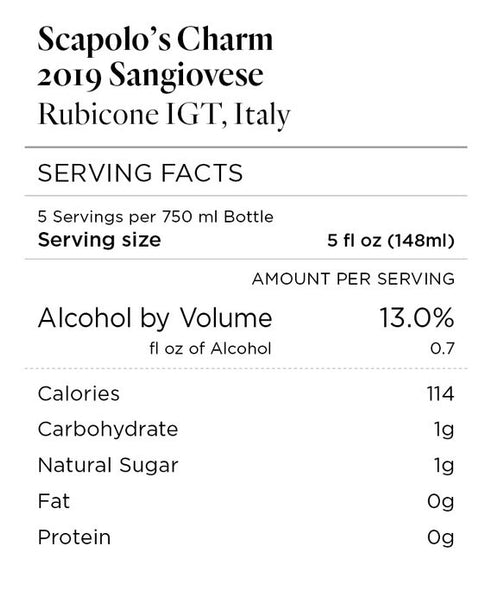Scapolo's Charm 2019 Sangiovese Rubicone IGT, Italy