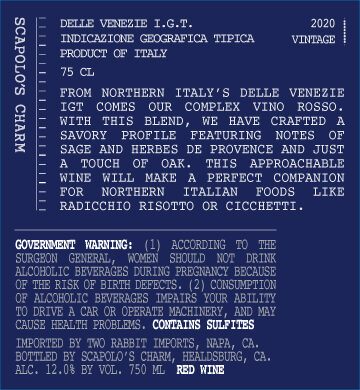 Scapolo's Charm 2020 Vino Rosso delle Venezie IGT, Italy