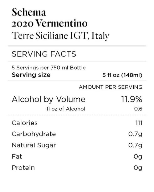 Schema 2020 Vermentino Terre Siciliane IGT, Italy