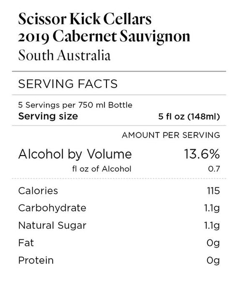 Scissor Kick Cellars 2019 Cabernet Sauvignon South Australia