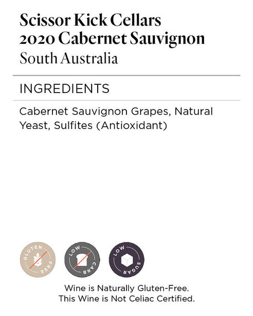 Scissor Kick Cellars 2020 Cabernet Sauvignon South Australia, Australia